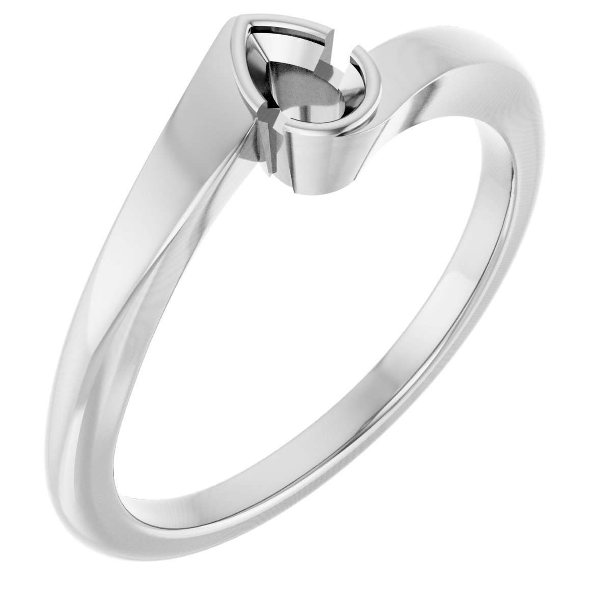 Half-Bezel Solitaire Engagement Ring