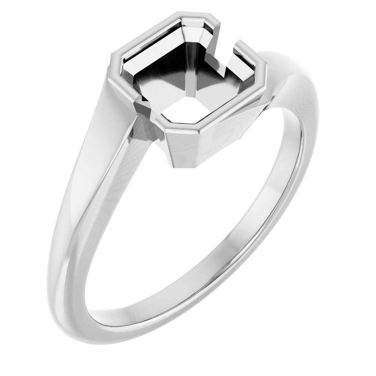 Half-Bezel Solitaire Engagement Ring
