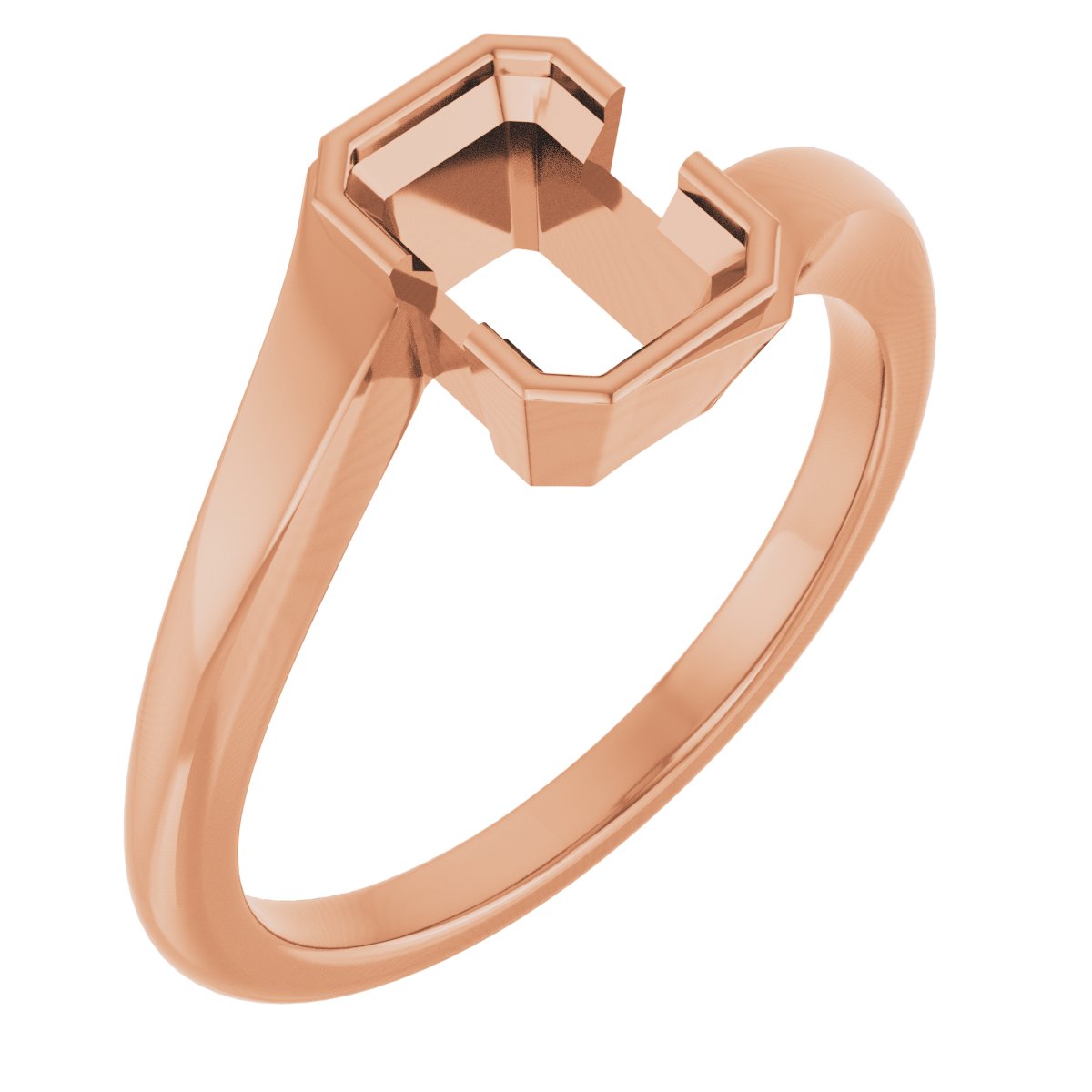 Half-Bezel Solitaire Engagement Ring