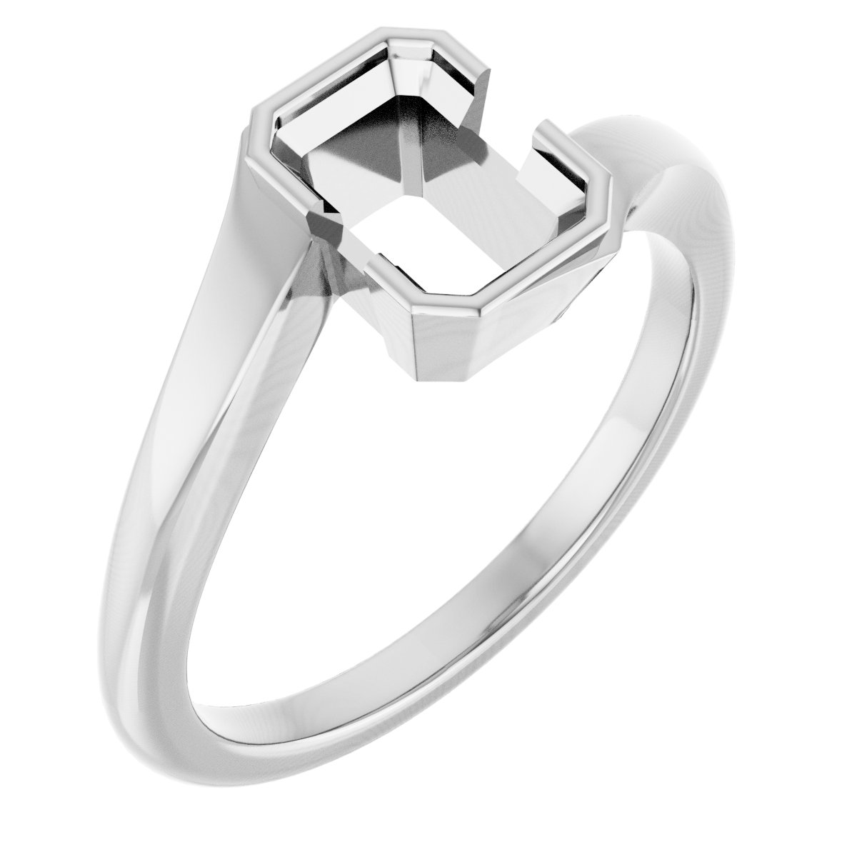 Half-Bezel Solitaire Engagement Ring