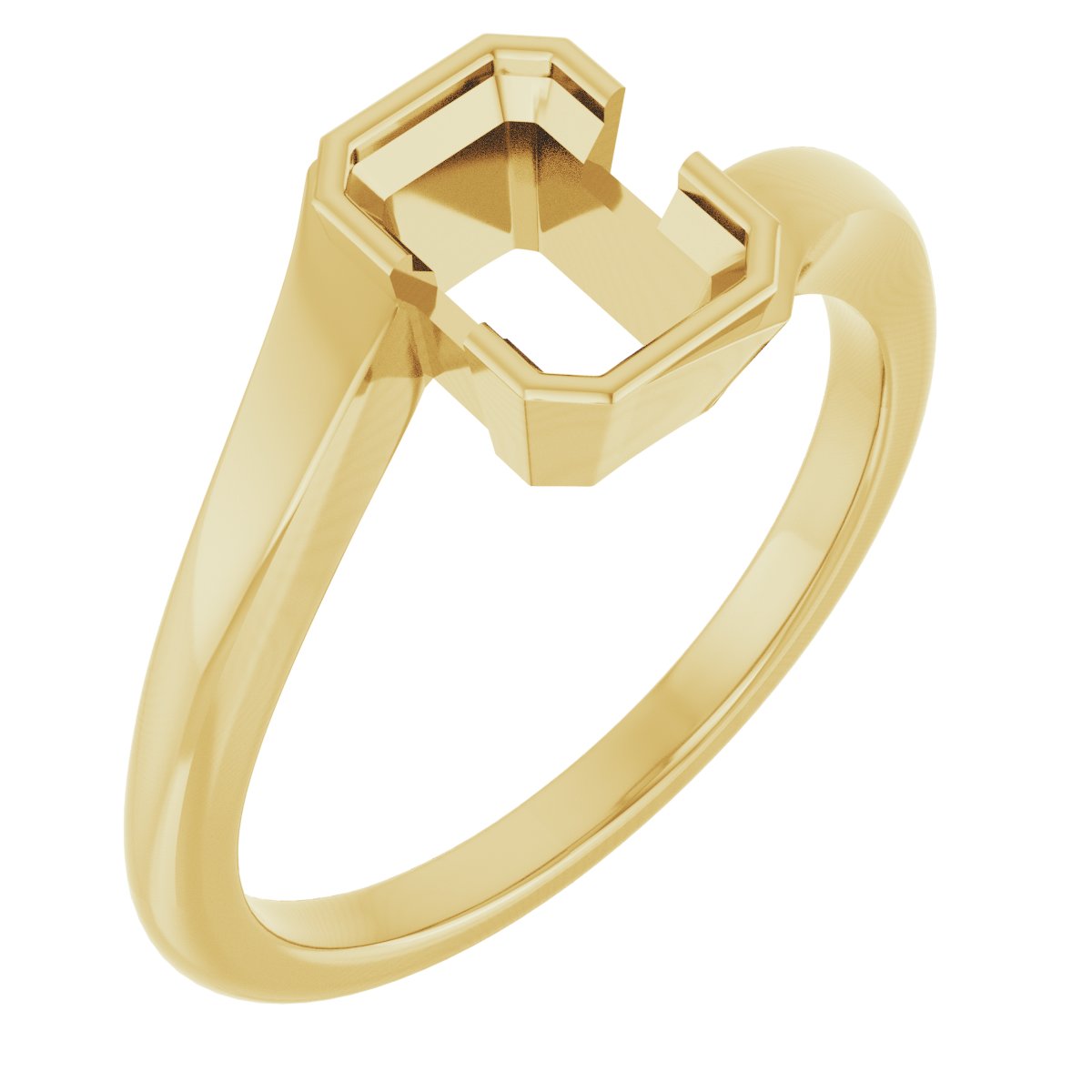 Half-Bezel Solitaire Engagement Ring