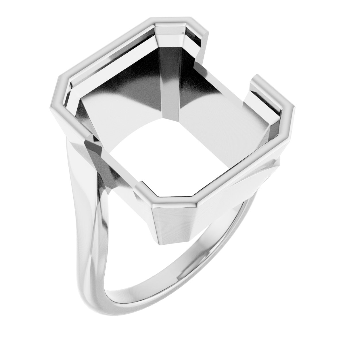 Half-Bezel Solitaire Engagement Ring
