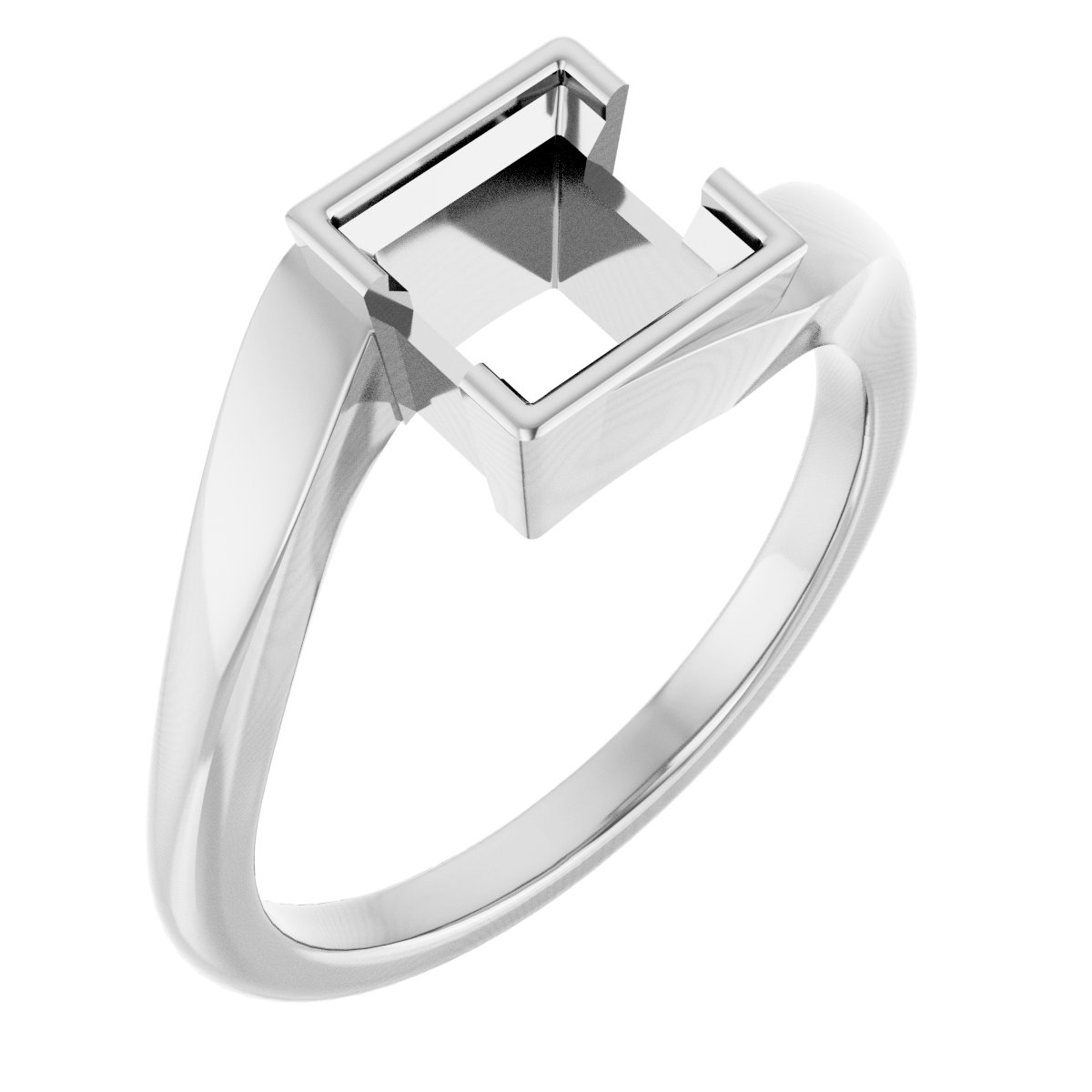 Half-Bezel Solitaire Engagement Ring