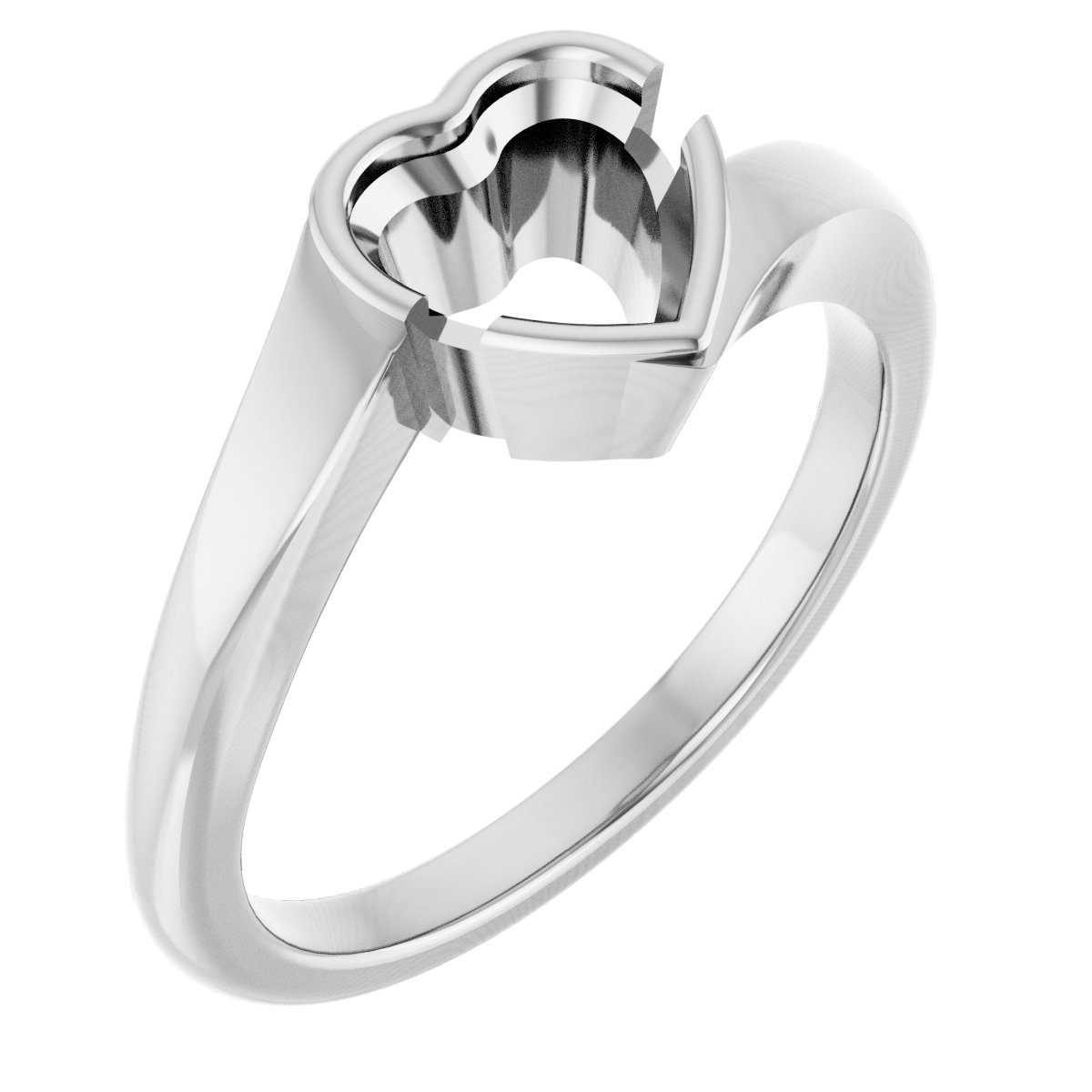 Half-Bezel Solitaire Engagement Ring