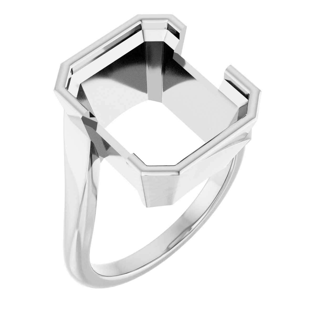 Half-Bezel Solitaire Engagement Ring