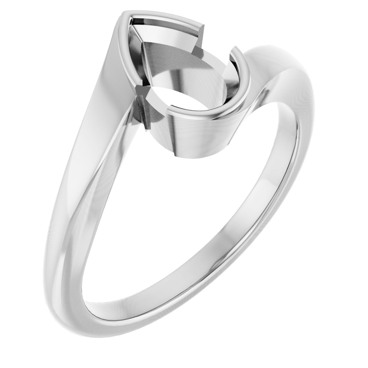 Half-Bezel Solitaire Engagement Ring