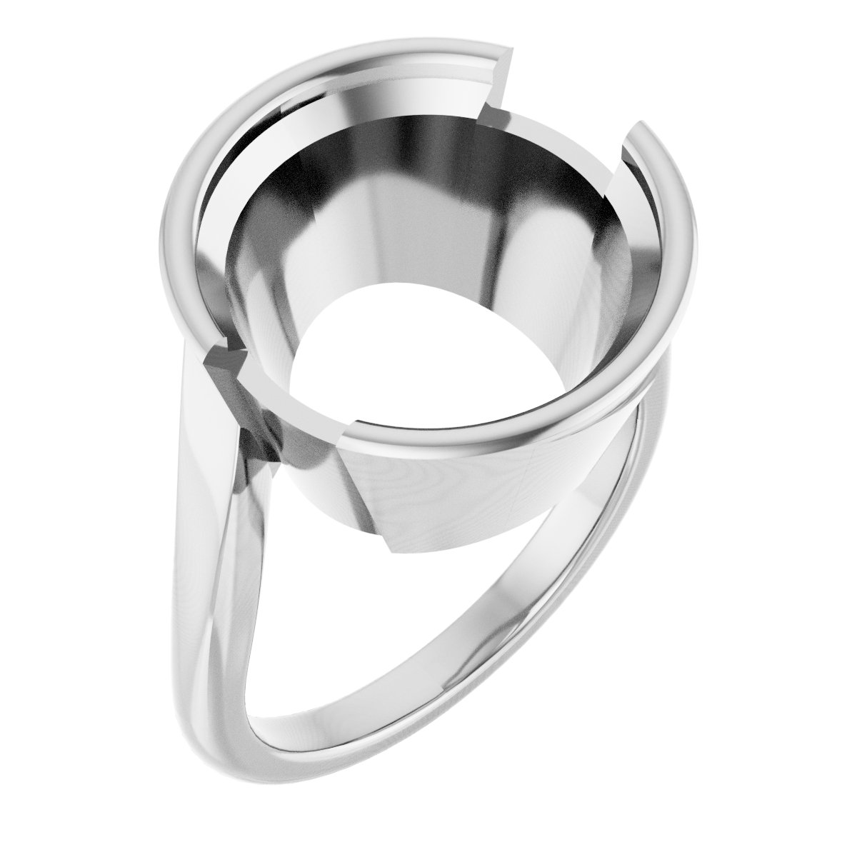 Half-Bezel Solitaire Engagement Ring