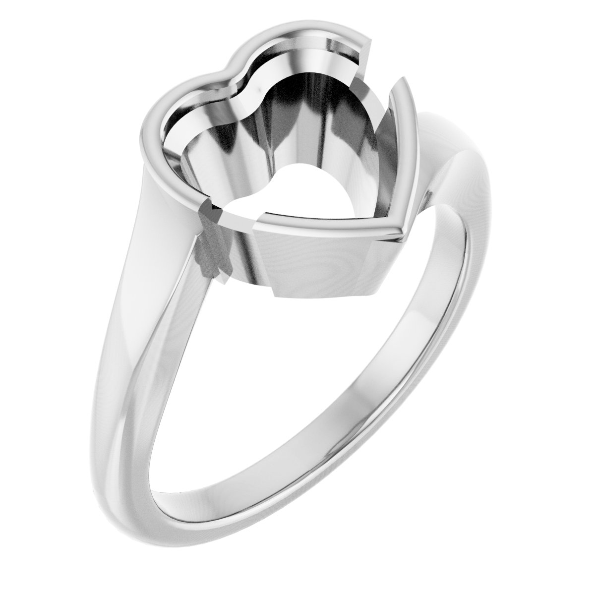 Half-Bezel Solitaire Engagement Ring