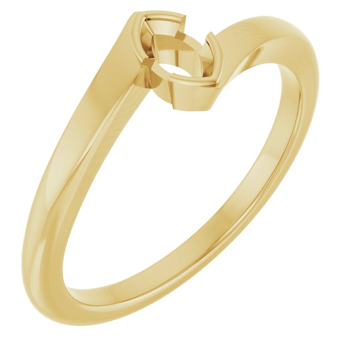 Half-Bezel Solitaire Engagement Ring