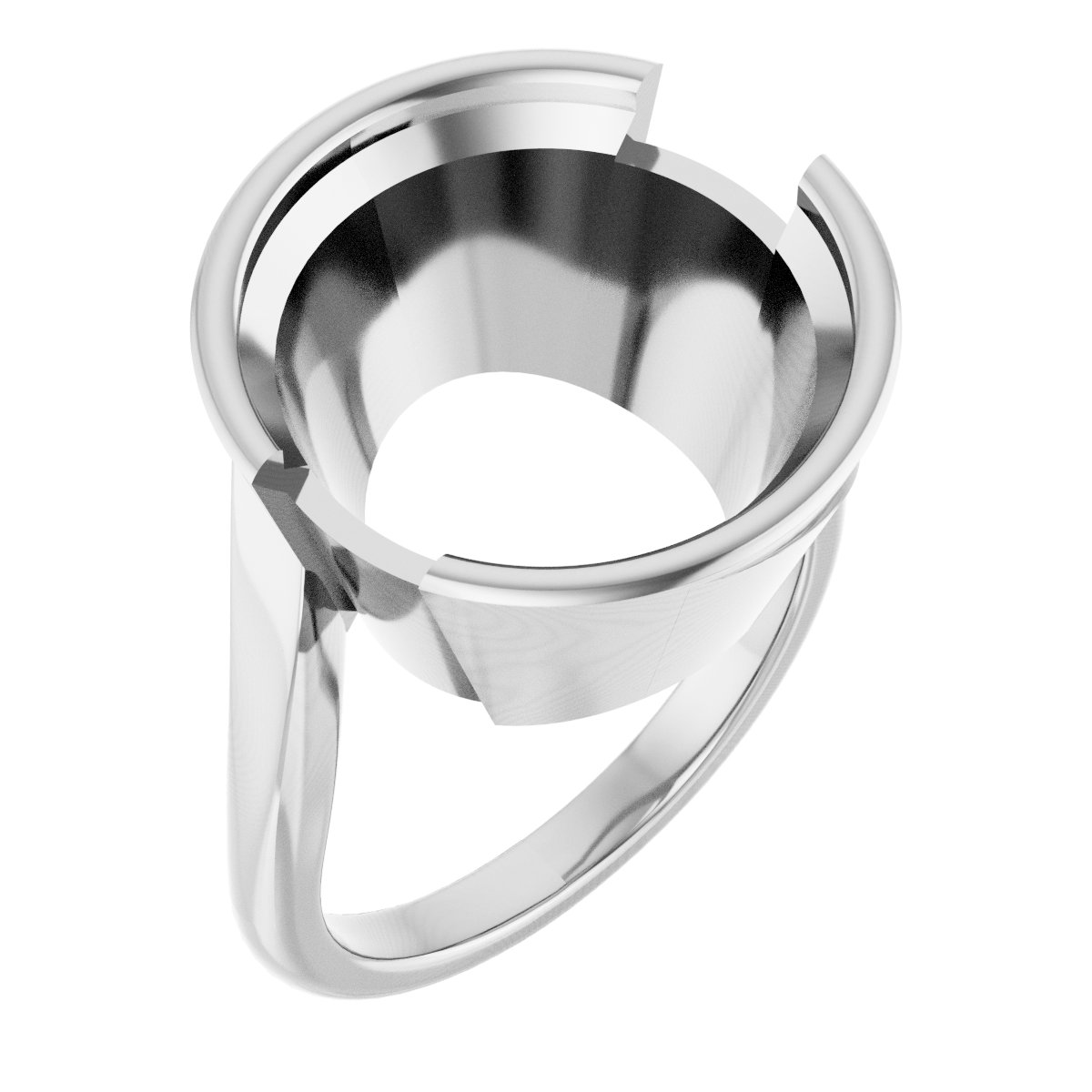 Half-Bezel Solitaire Engagement Ring