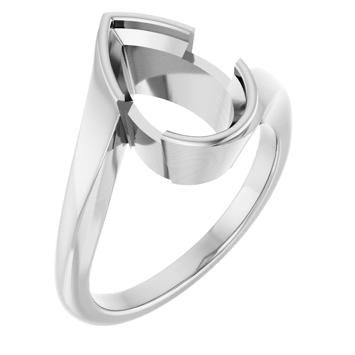 Half-Bezel Solitaire Engagement Ring