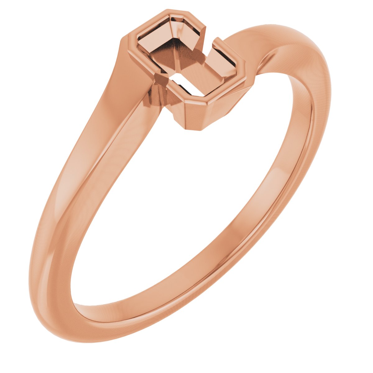 Half-Bezel Solitaire Engagement Ring
