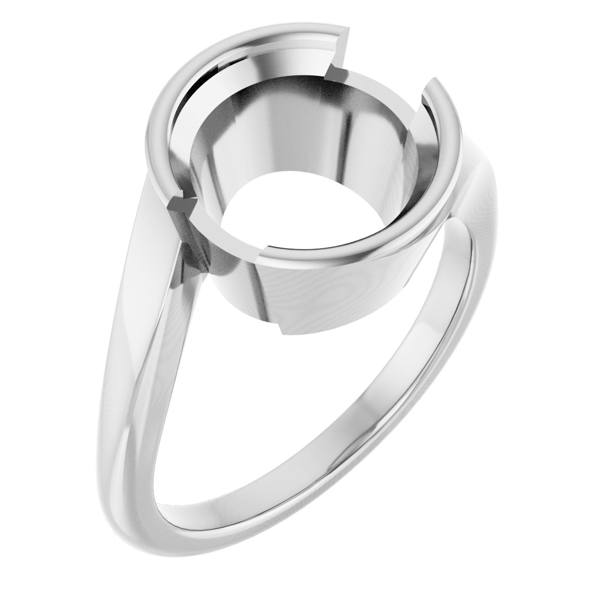 Half-Bezel Solitaire Engagement Ring