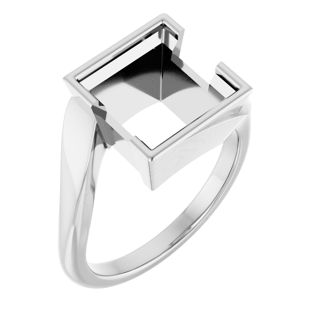 Half-Bezel Solitaire Engagement Ring