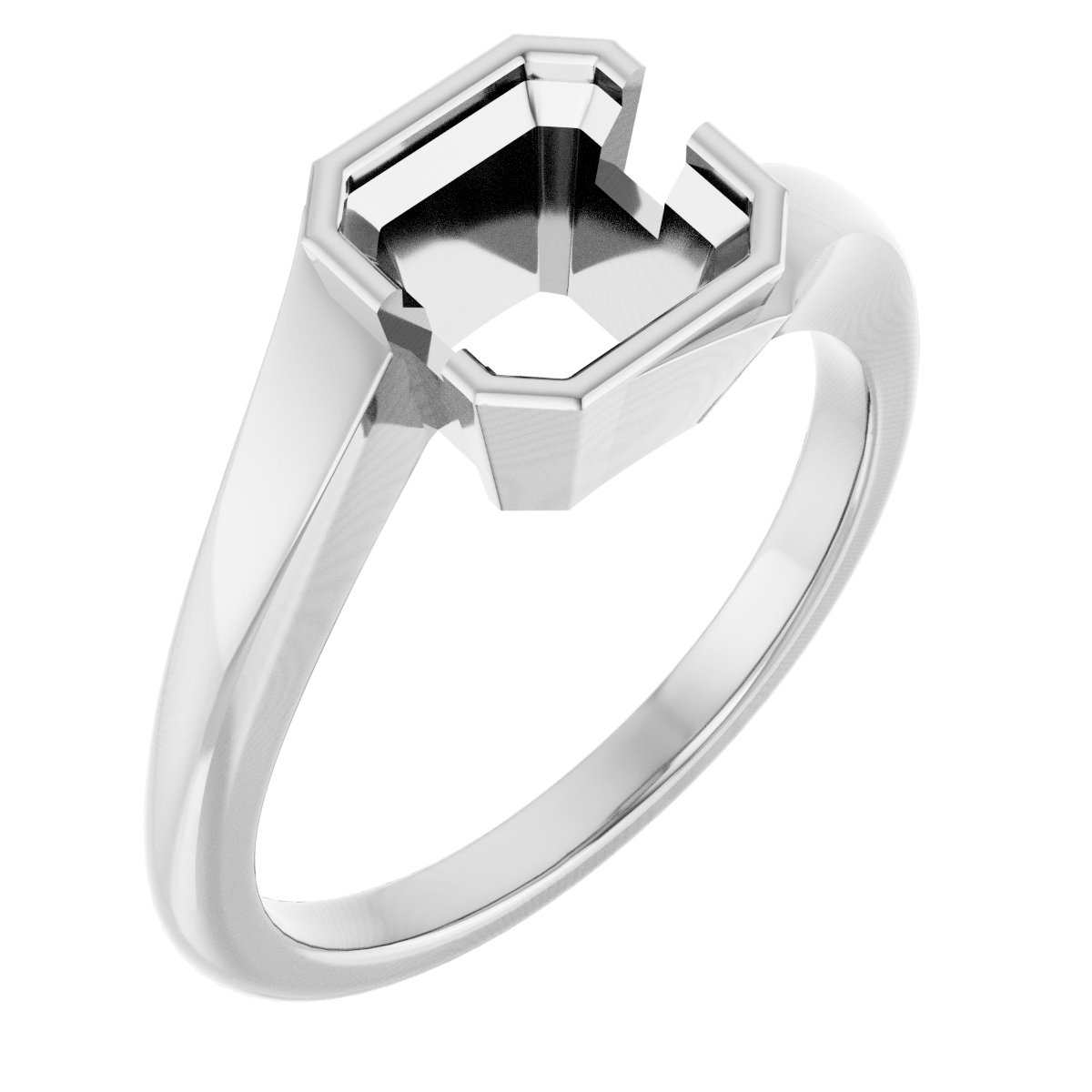 Half-Bezel Solitaire Engagement Ring