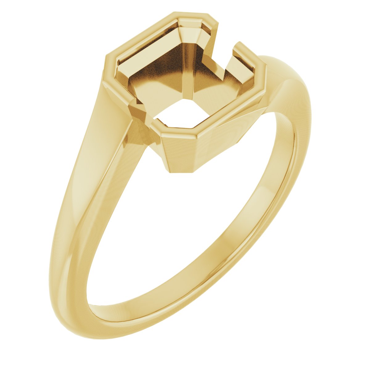 Half-Bezel Solitaire Engagement Ring