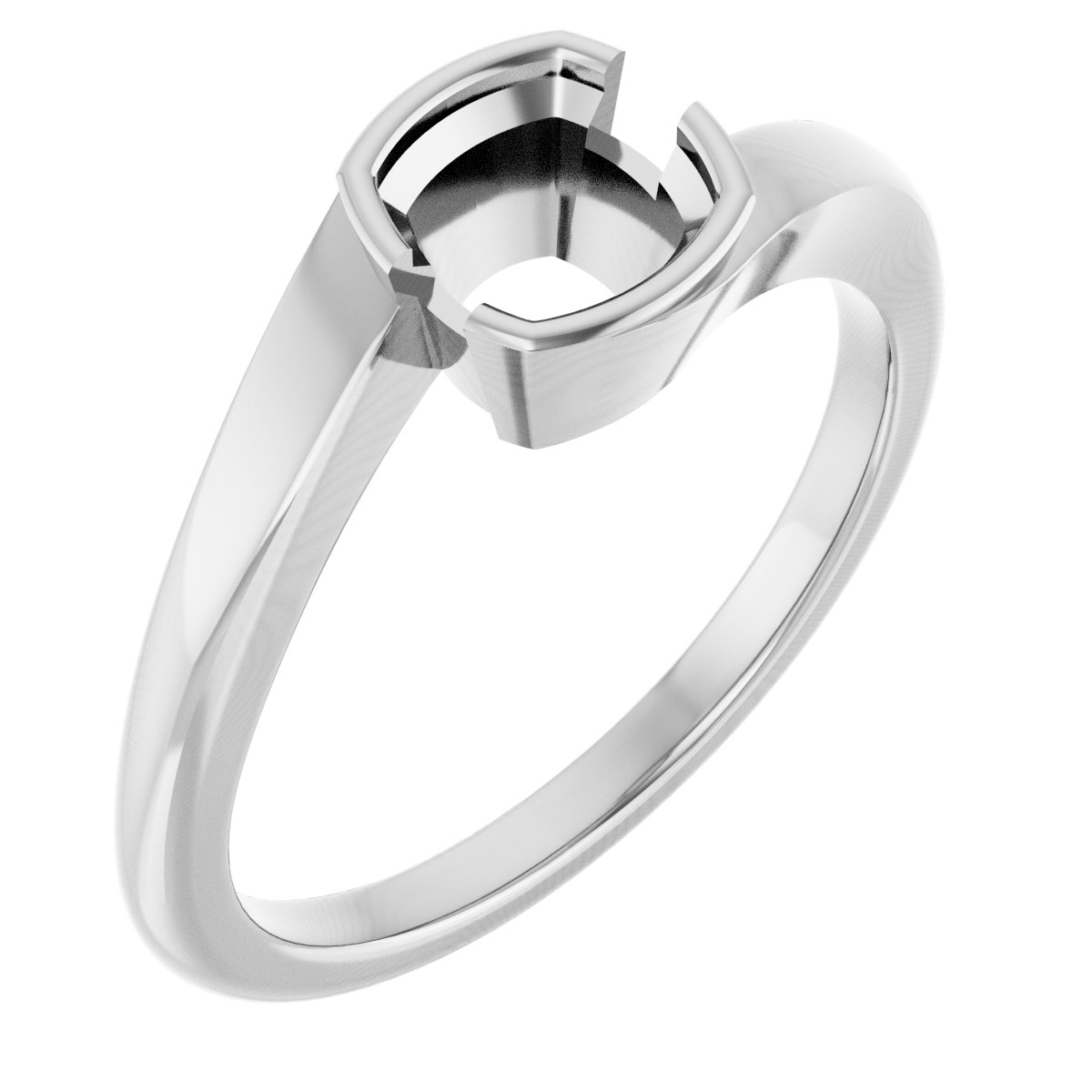 Half-Bezel Solitaire Engagement Ring