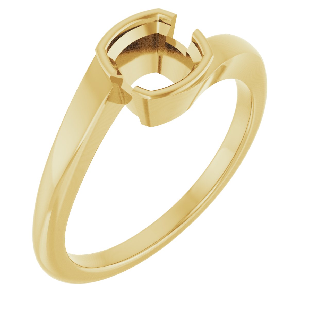 Half-Bezel Solitaire Engagement Ring