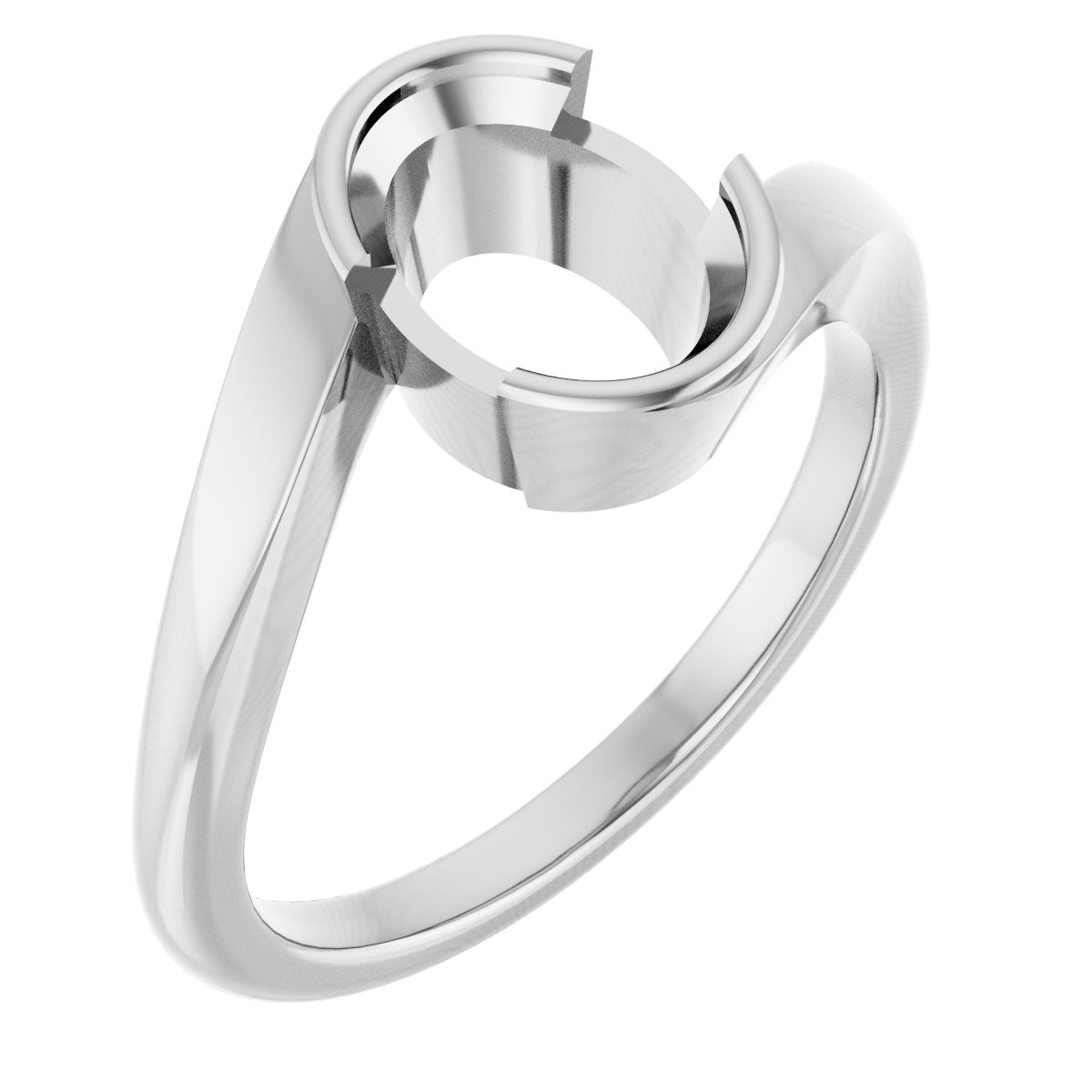 Half-Bezel Solitaire Engagement Ring