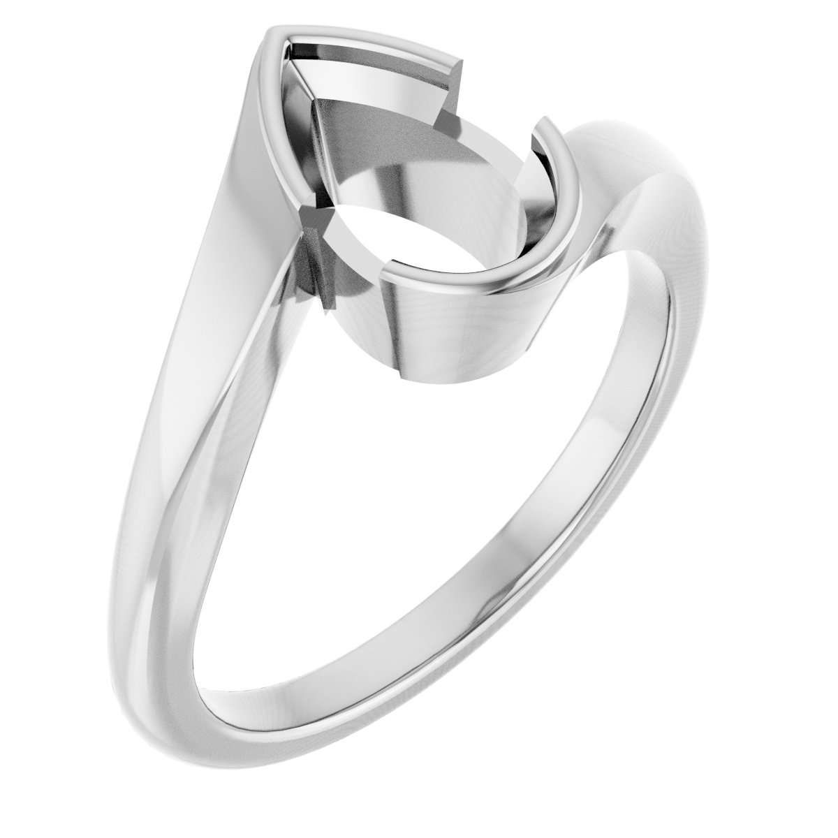Half-Bezel Solitaire Engagement Ring