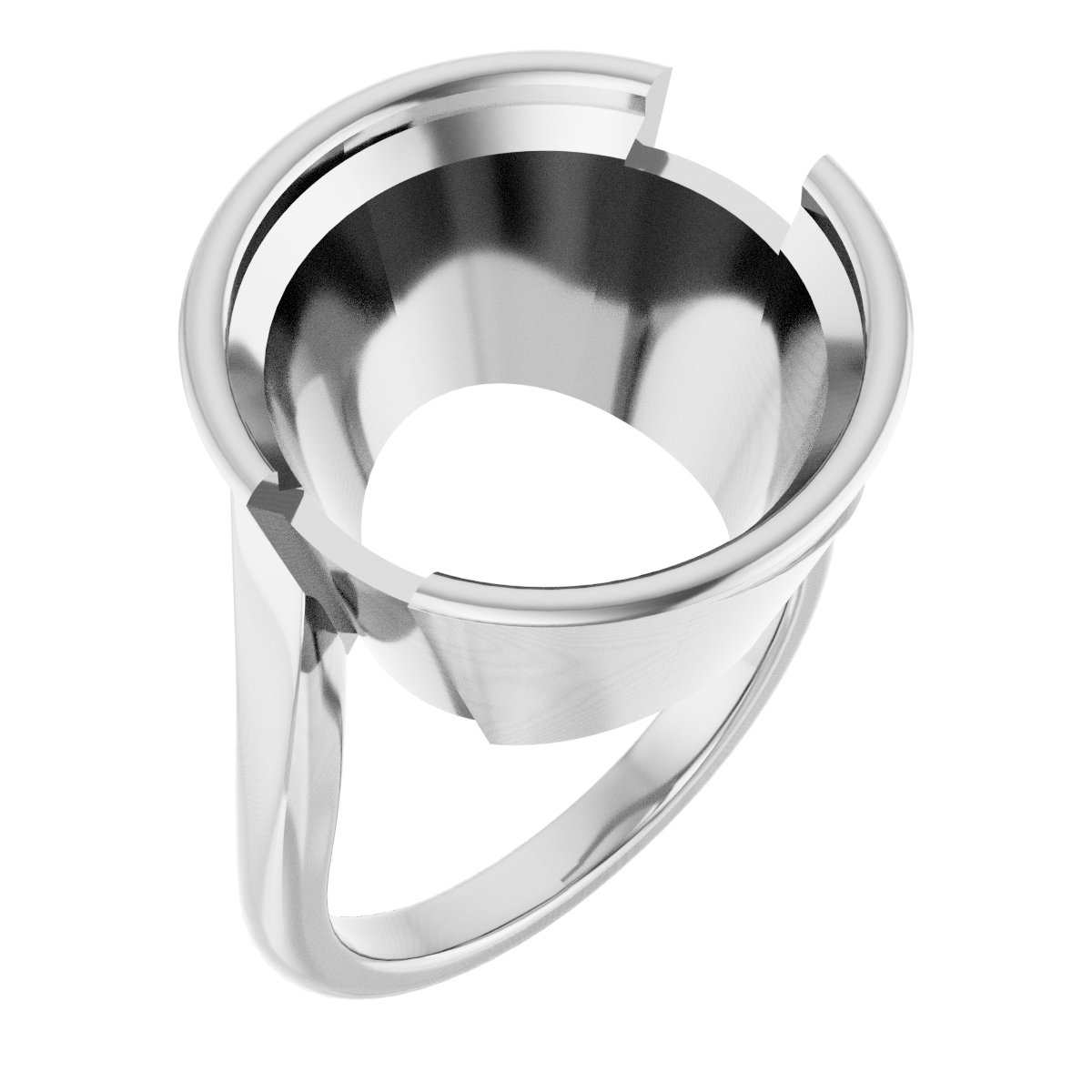 Half-Bezel Solitaire Engagement Ring