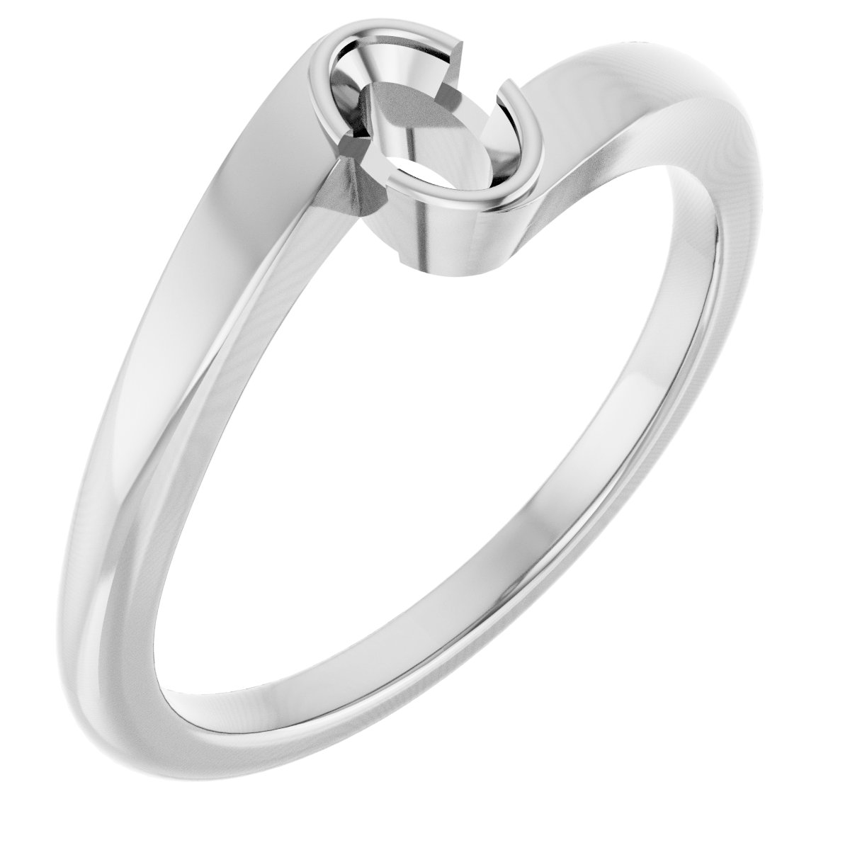 Half-Bezel Solitaire Engagement Ring