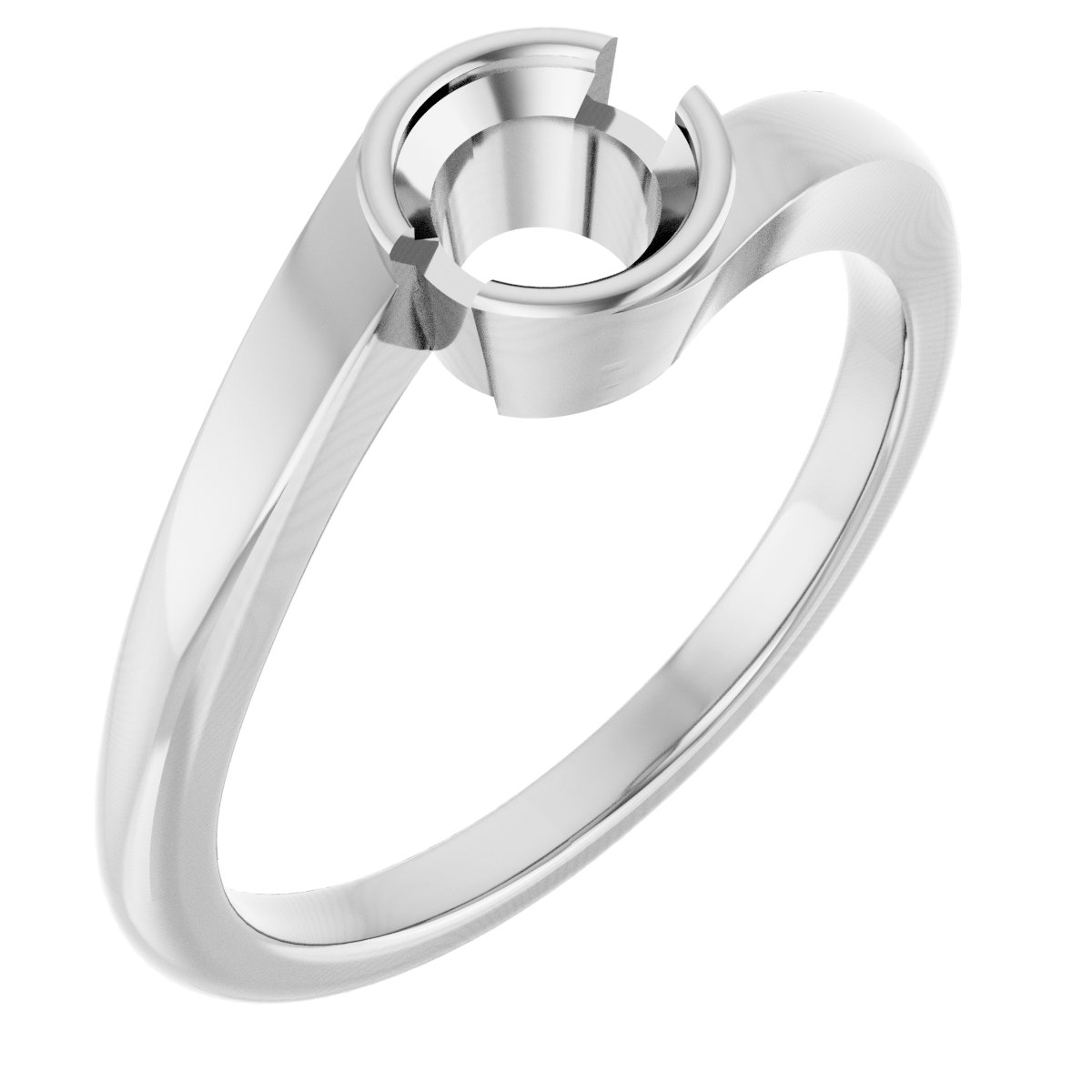 Half-Bezel Solitaire Engagement Ring