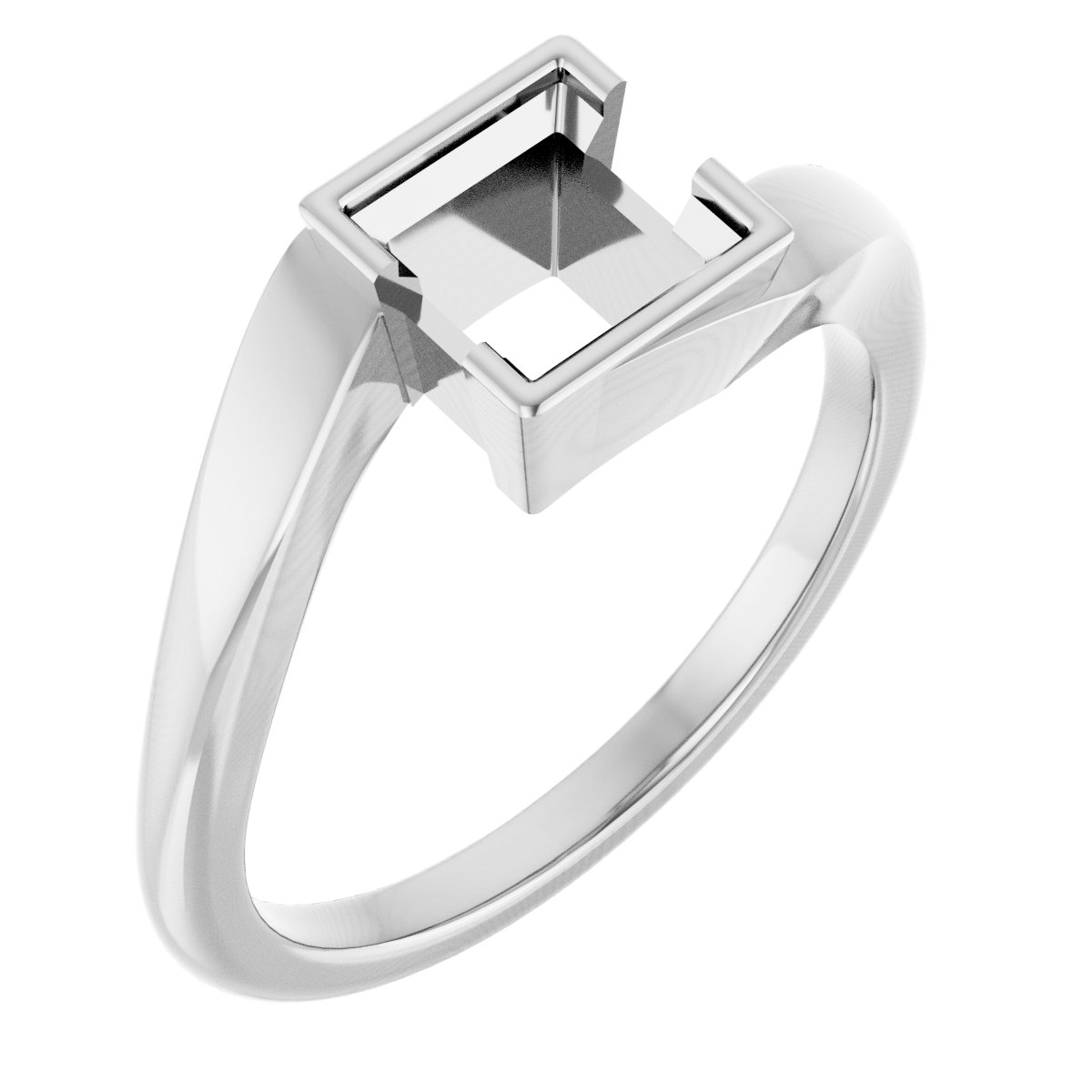 Half-Bezel Solitaire Engagement Ring