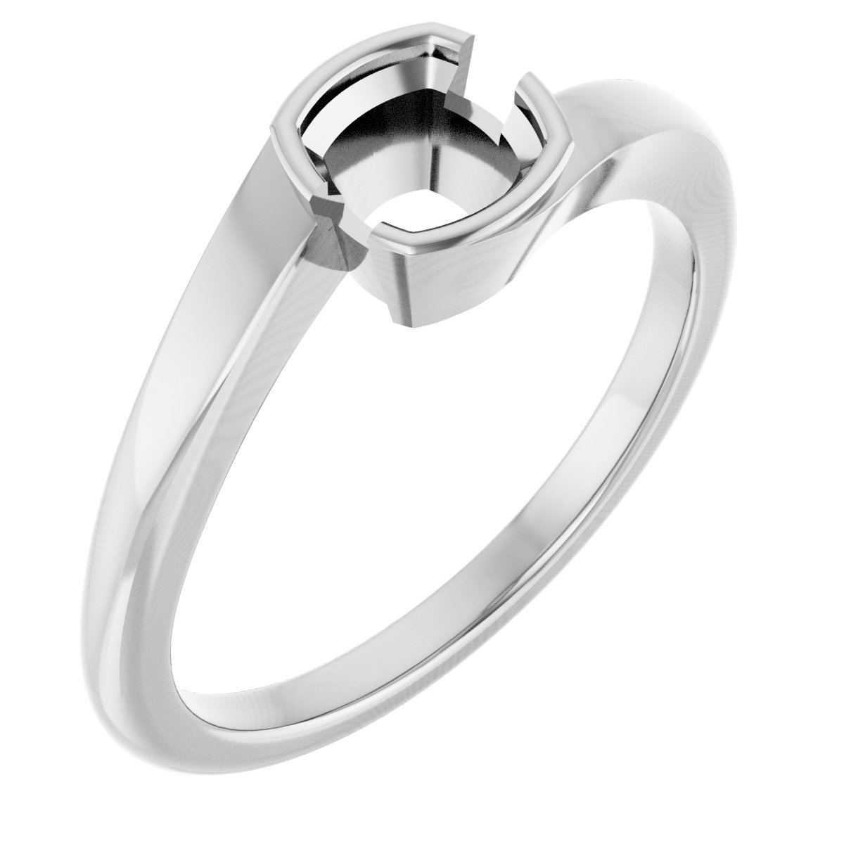 Half-Bezel Solitaire Engagement Ring