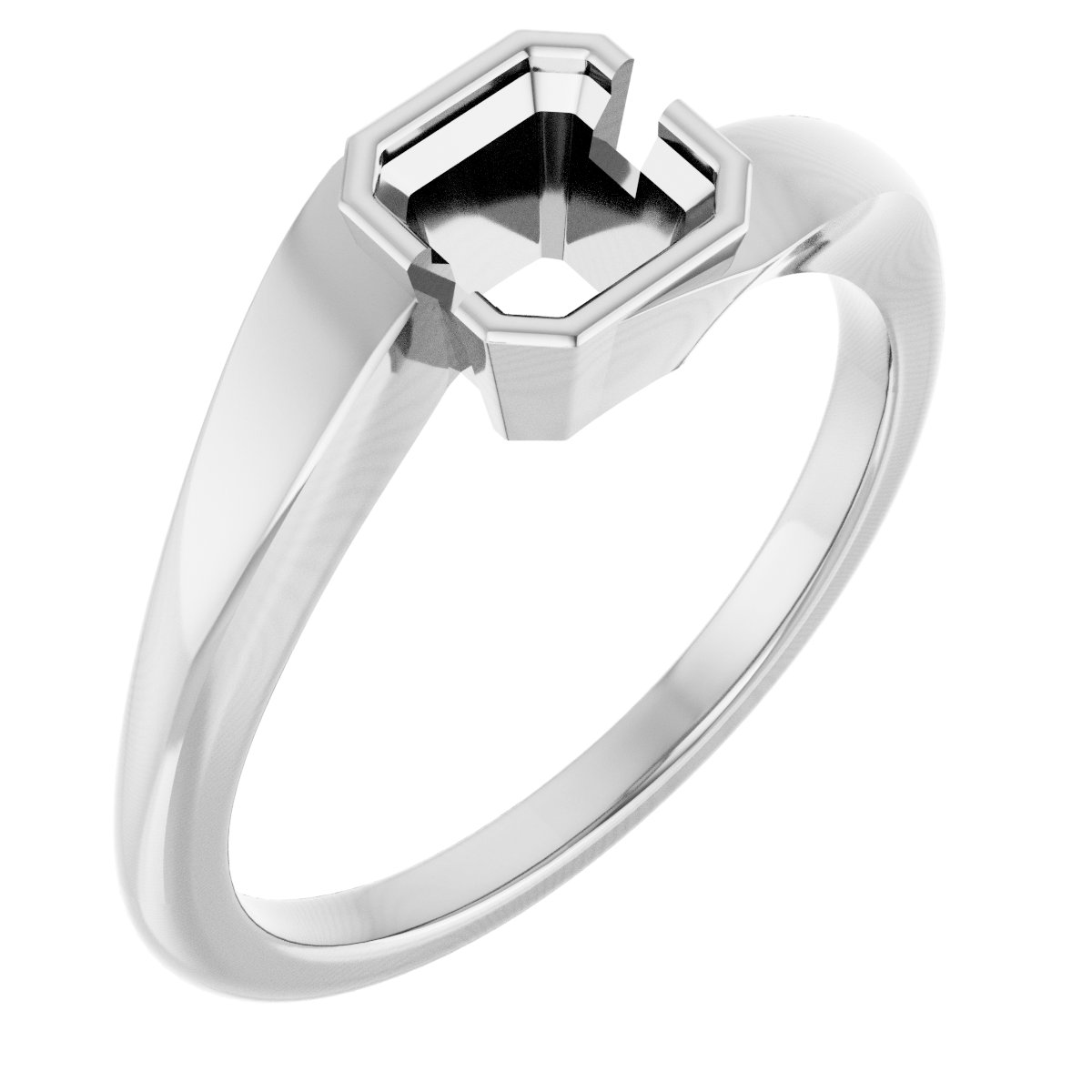 Half-Bezel Solitaire Engagement Ring
