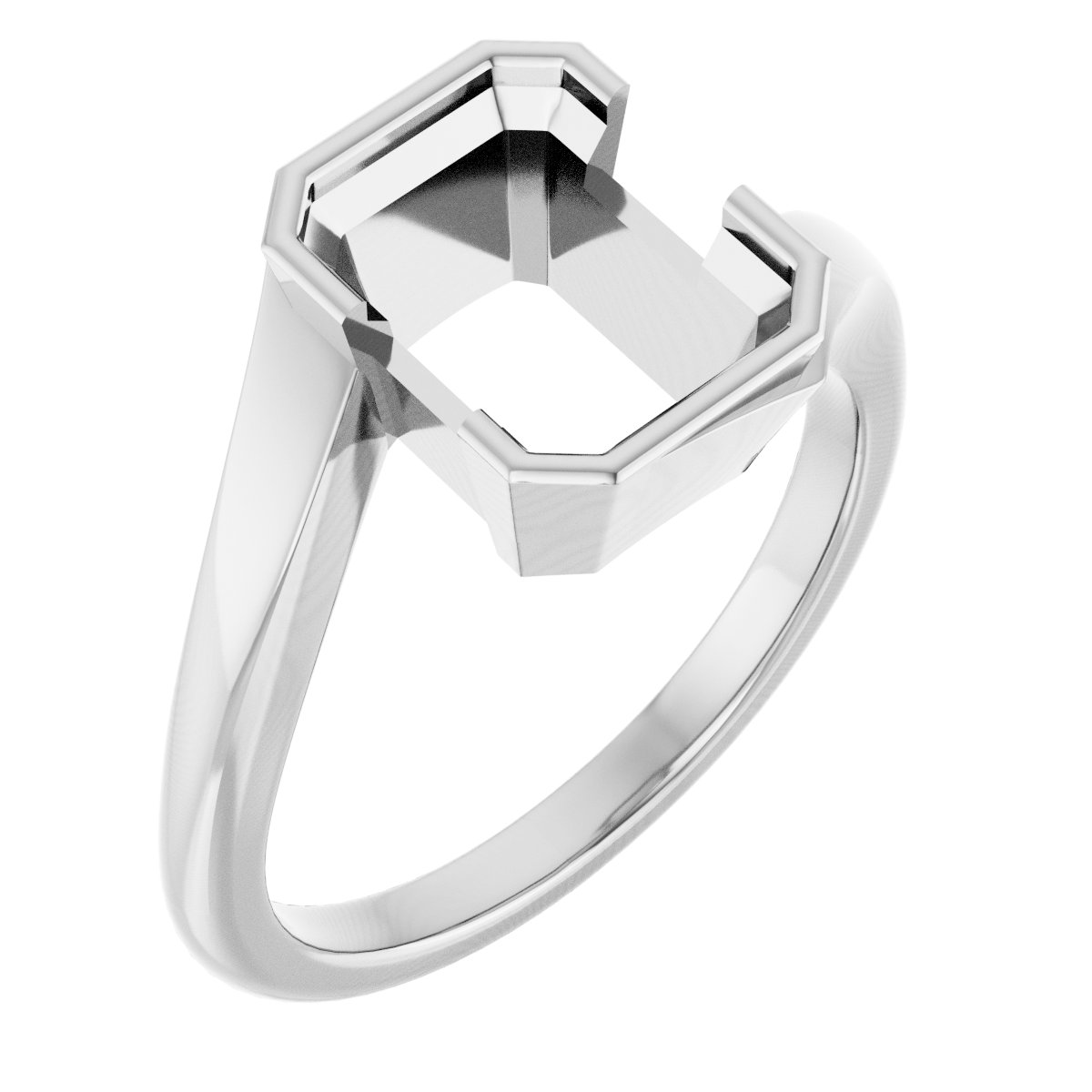 Half-Bezel Solitaire Engagement Ring