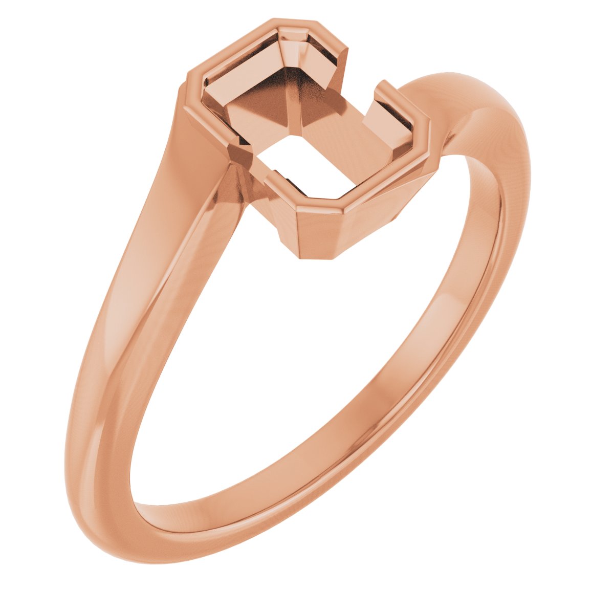 Half-Bezel Solitaire Engagement Ring