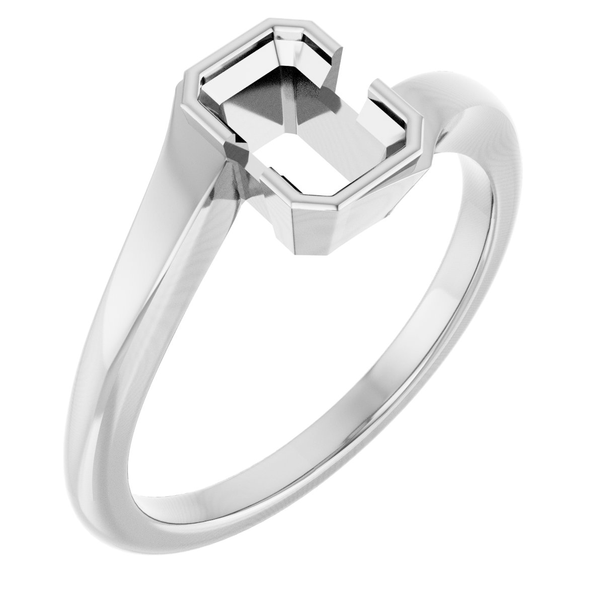 Half-Bezel Solitaire Engagement Ring