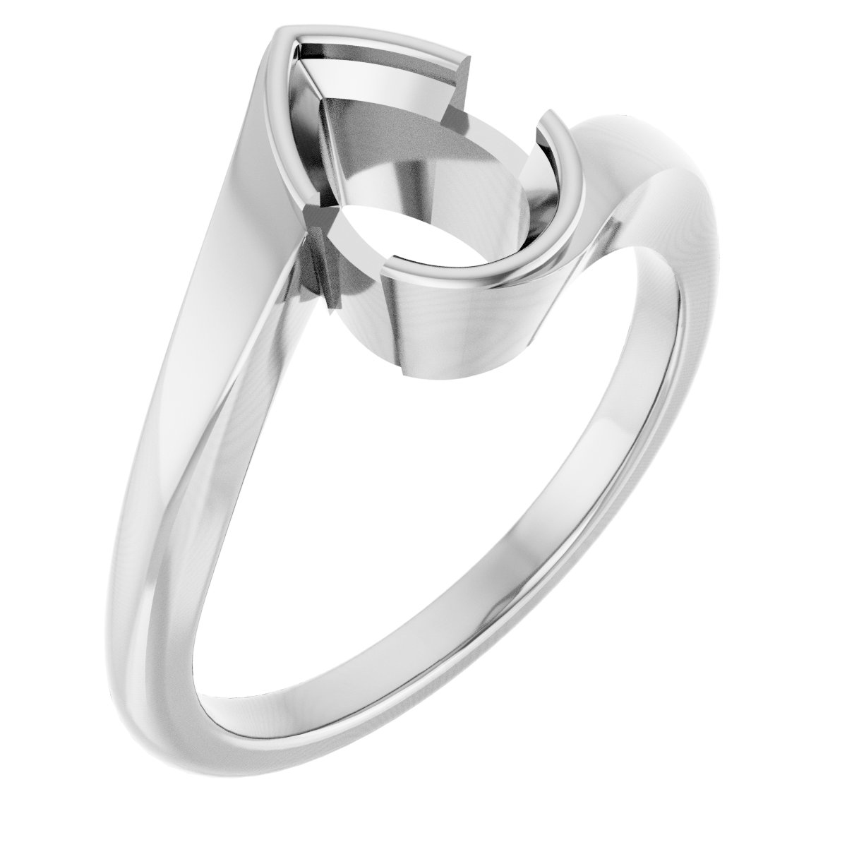 Half-Bezel Solitaire Engagement Ring