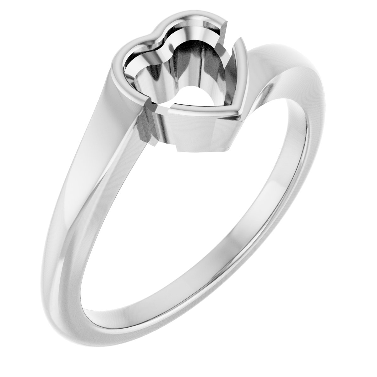 Half-Bezel Solitaire Engagement Ring