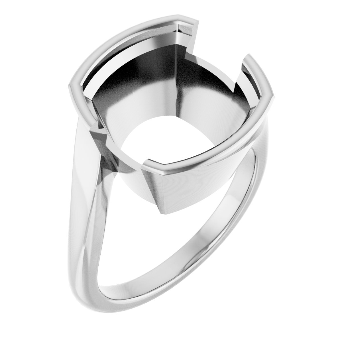 Half-Bezel Solitaire Engagement Ring
