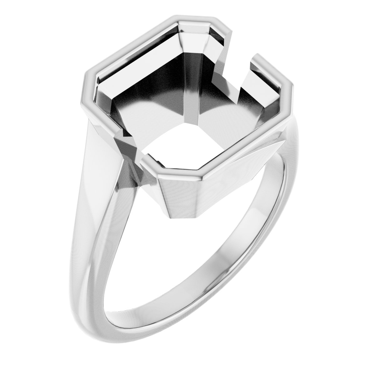 Half-Bezel Solitaire Engagement Ring