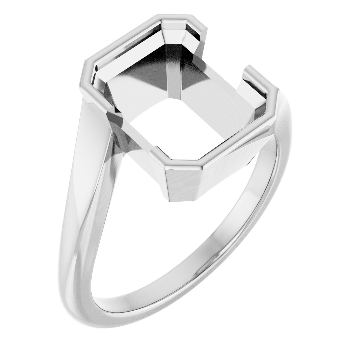 Half-Bezel Solitaire Engagement Ring