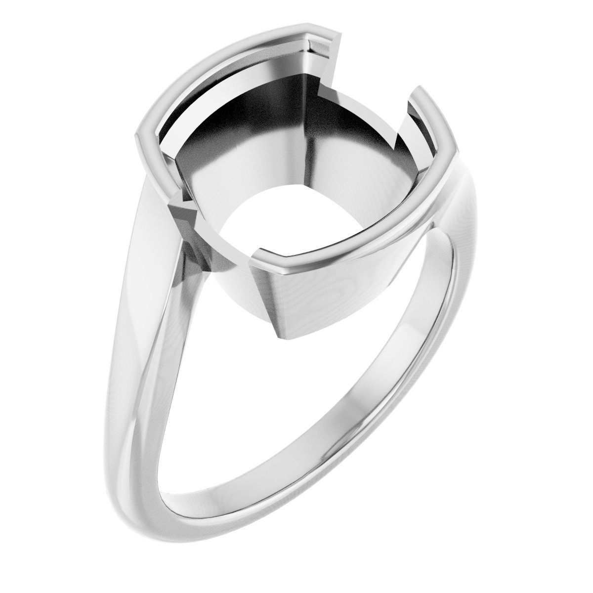 Half-Bezel Solitaire Engagement Ring