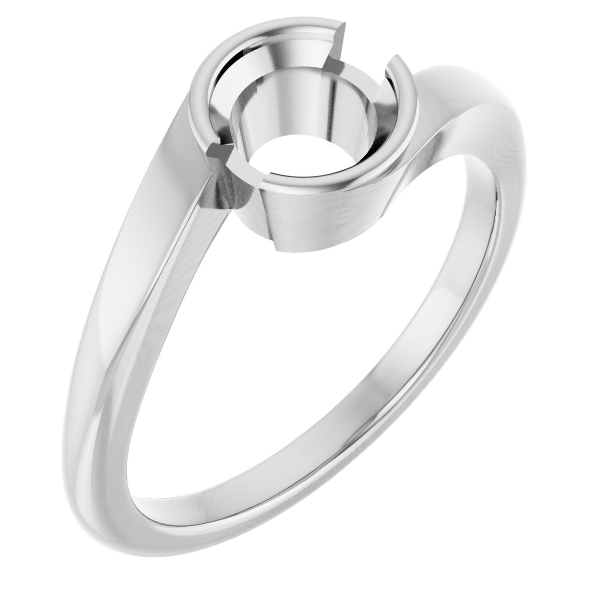 Half-Bezel Solitaire Engagement Ring