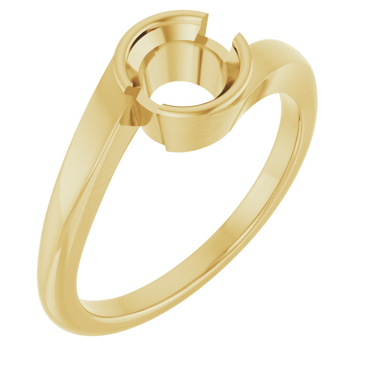 Half-Bezel Solitaire Engagement Ring