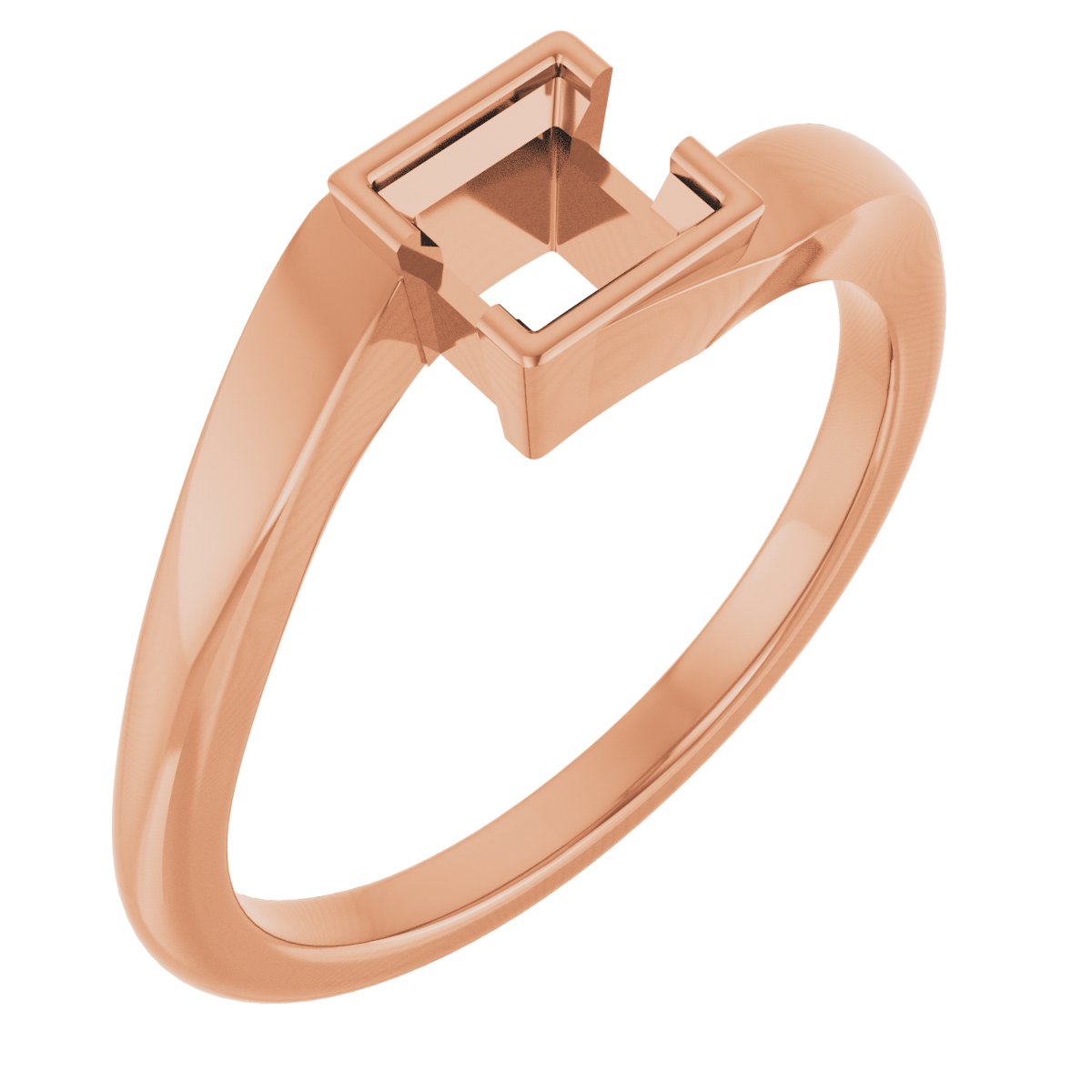 Half-Bezel Solitaire Engagement Ring