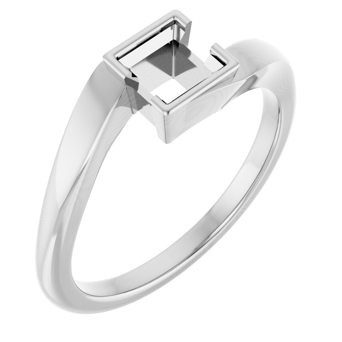 Half-Bezel Solitaire Engagement Ring