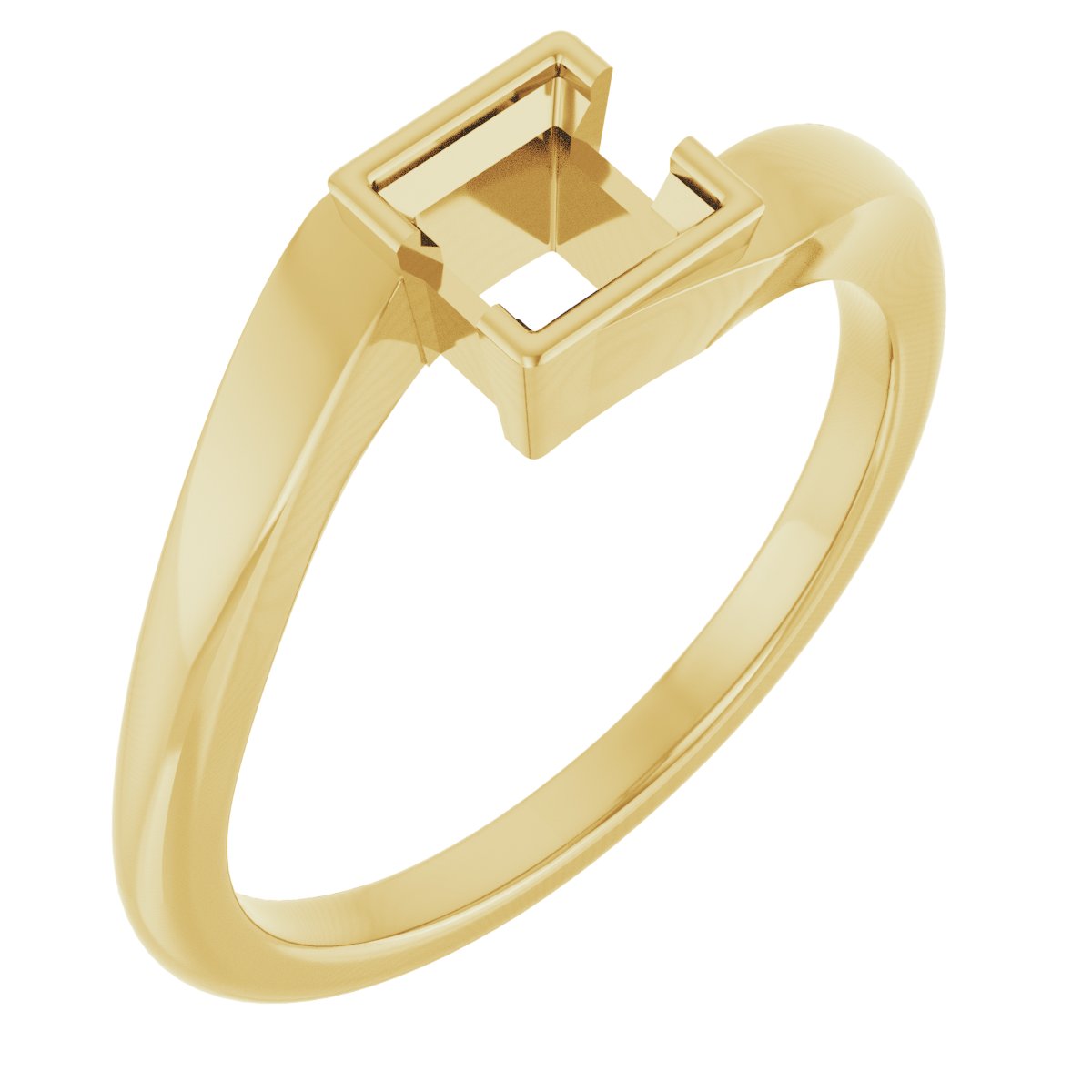 Half-Bezel Solitaire Engagement Ring