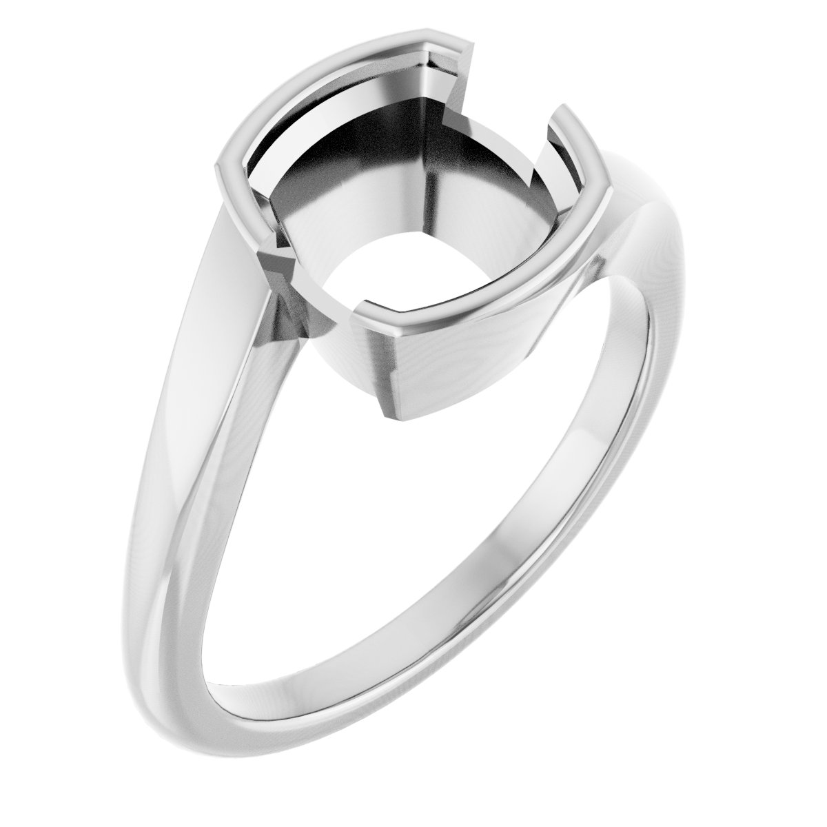Half-Bezel Solitaire Engagement Ring