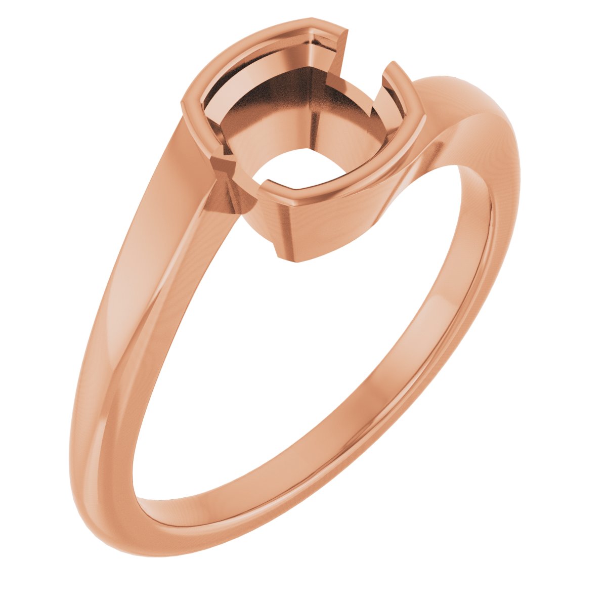 Half-Bezel Solitaire Engagement Ring