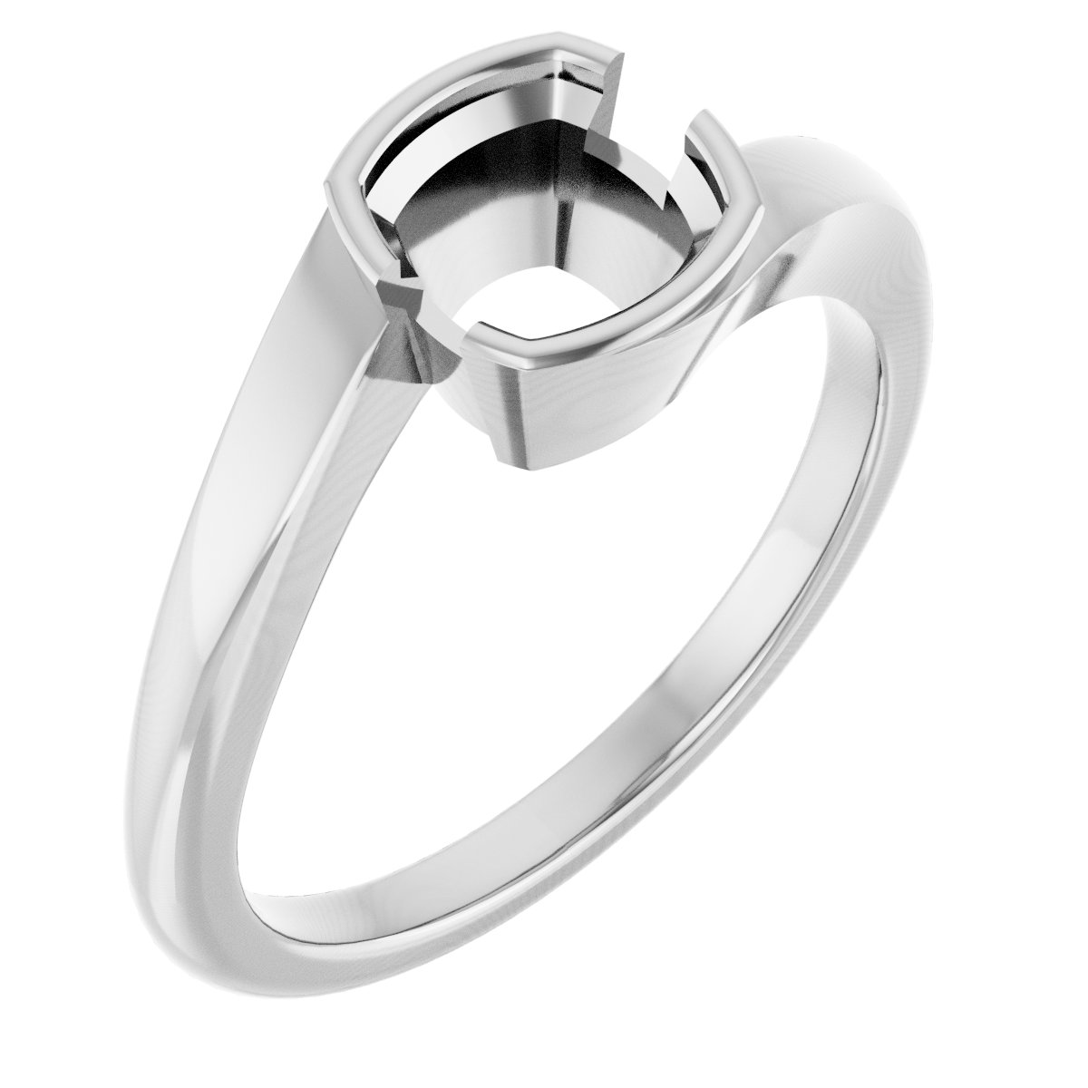 Half-Bezel Solitaire Engagement Ring