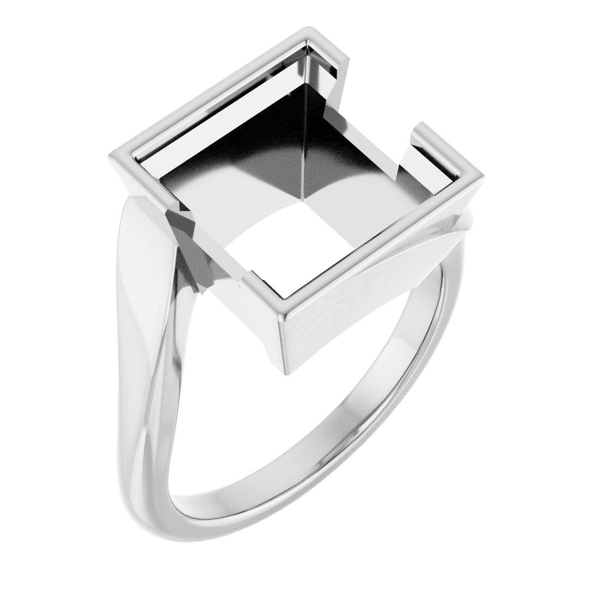 Half-Bezel Solitaire Engagement Ring