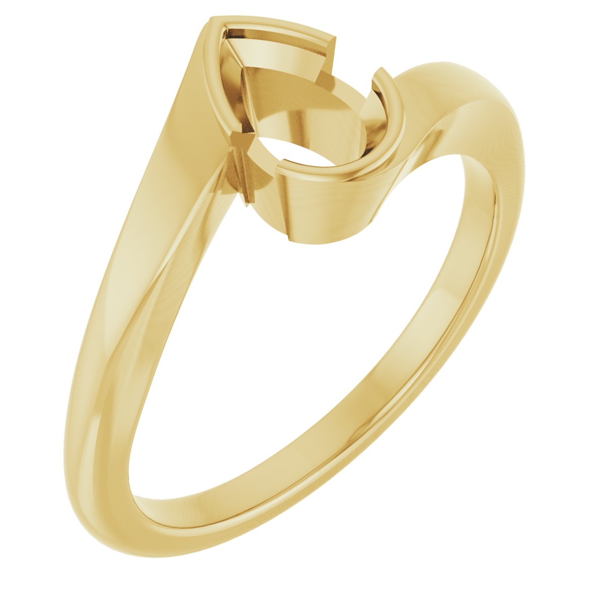 Half-Bezel Solitaire Engagement Ring