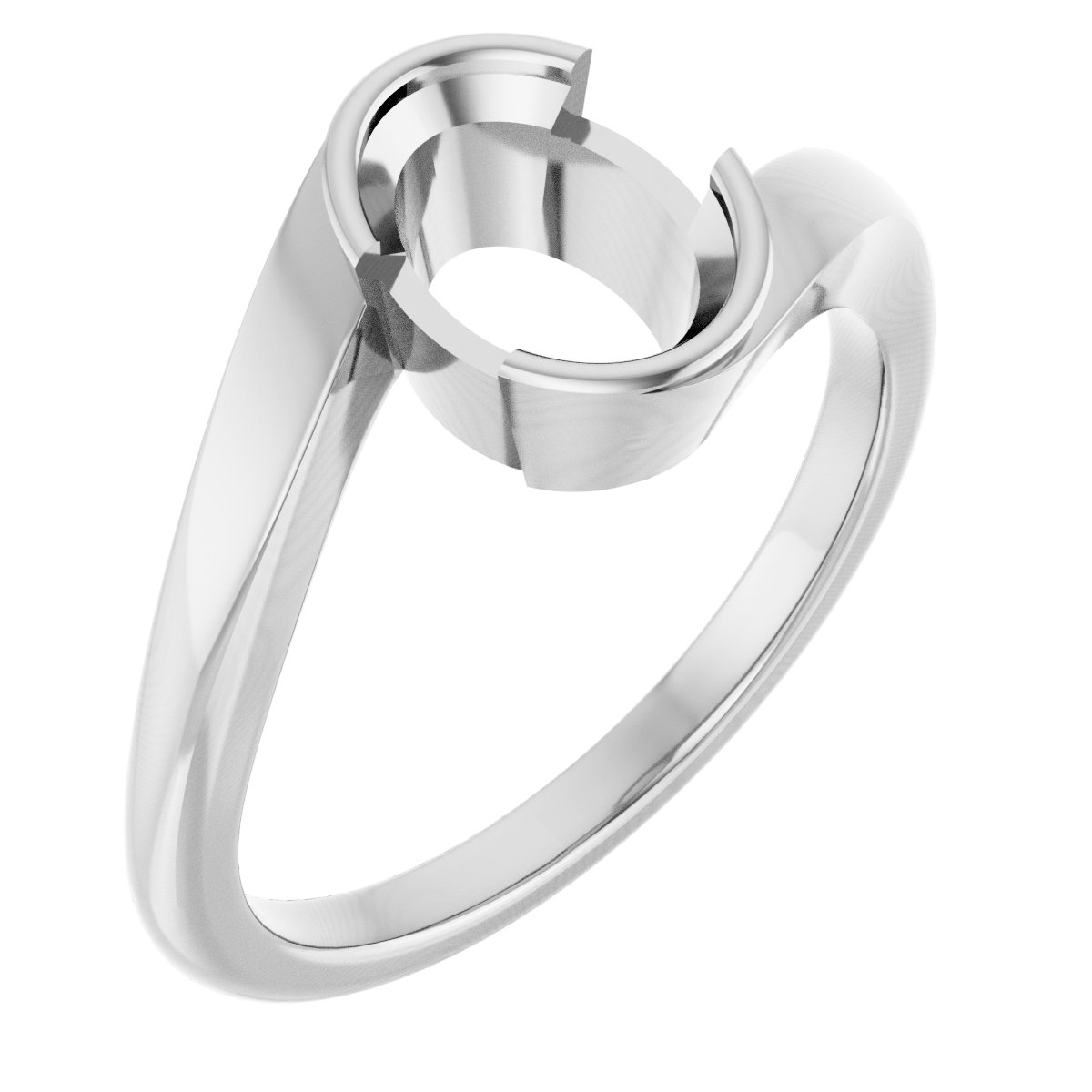 Half-Bezel Solitaire Engagement Ring